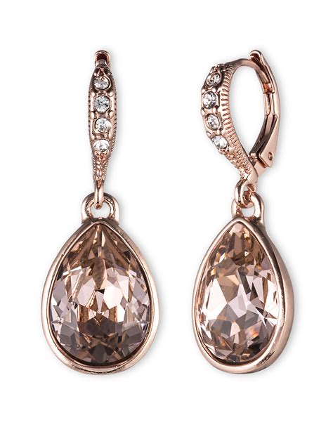 givenchy crystal drop earrings rose gold|Givenchy crystal drop earrings.